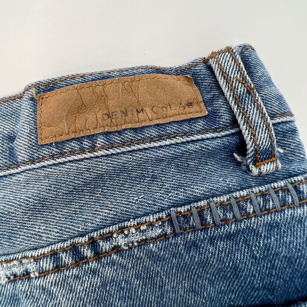 Denim Colab cut off denim jean shorts women's size 30 blue white - Picture 3 of 12